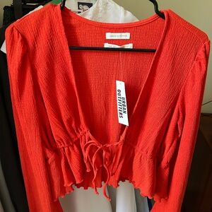NWT Urban Outfitters Tie-Front Long Sleeve